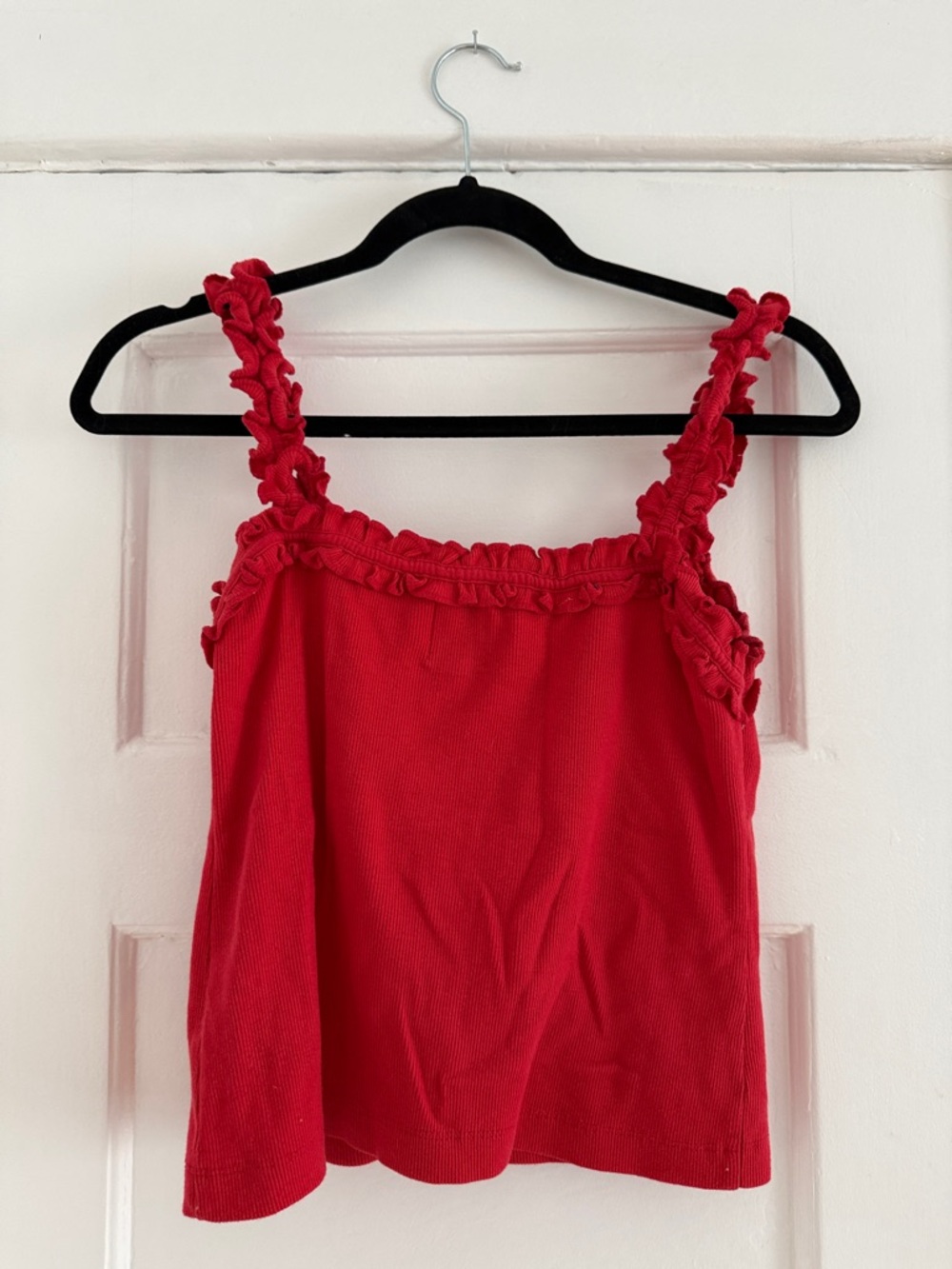 Maeve Bright Red Ribbed Tank - Picture 3 of 4